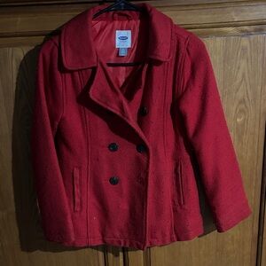 Old Navy Kids Red Pea Coat